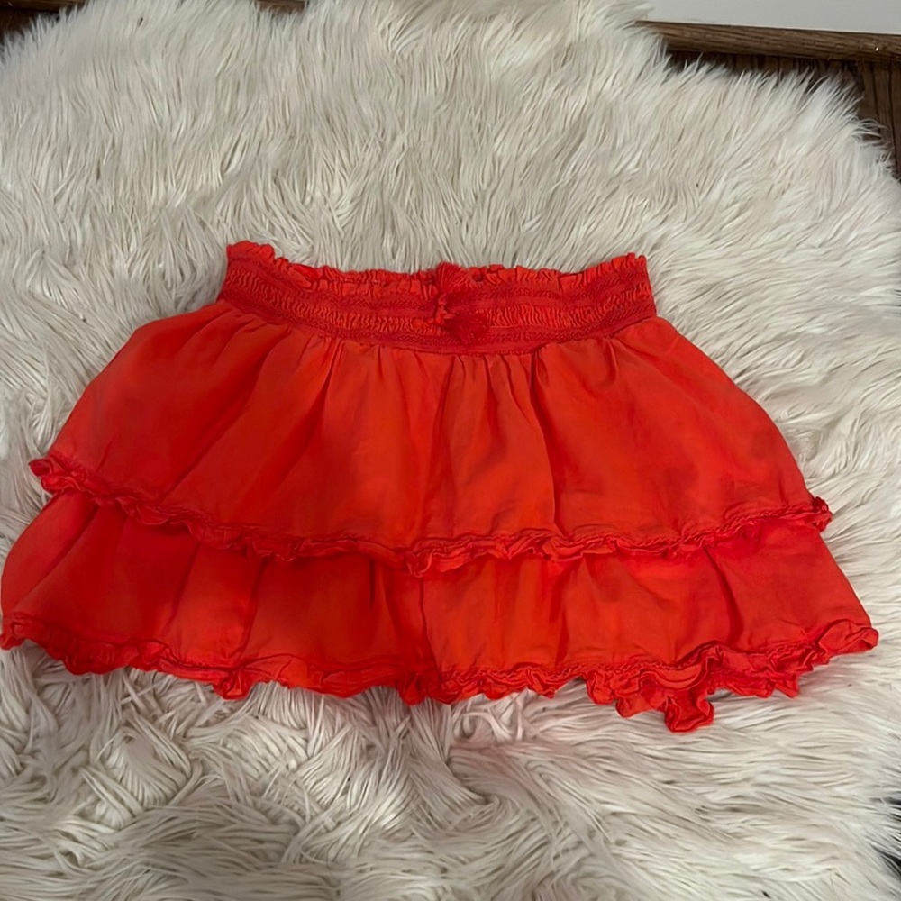 Orange/ red cute skirt with built in shorts